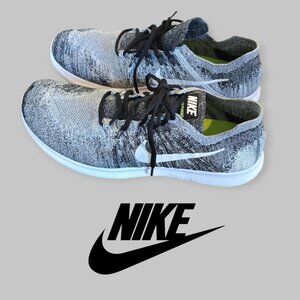 Nike Free RN Flyknit Oreo  Athletic Casual White Black Sneakers Shoes Mens 12